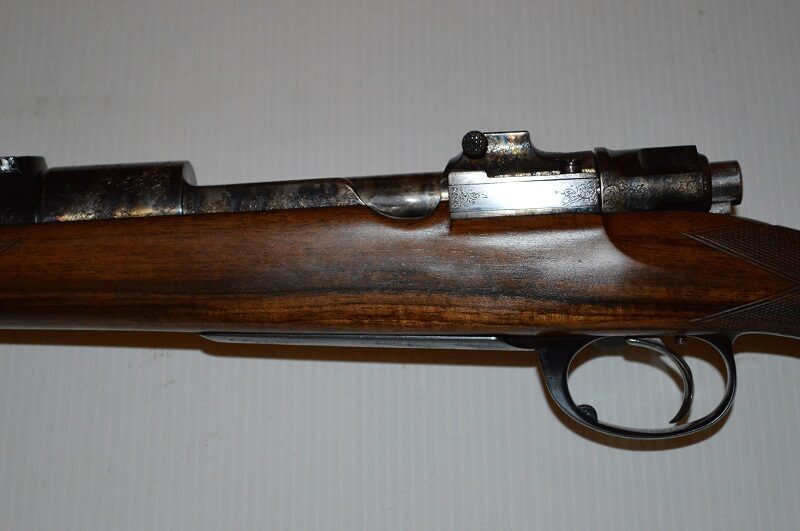 Mauser 98 — Steyr, 8×68S — Insert carbone · feston début XXᵉ siècle. Fabrication Armurerie d'Anjou.